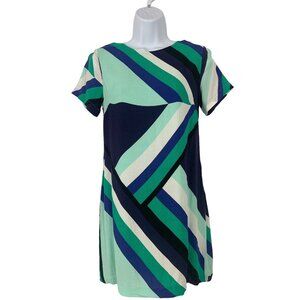 Oliviaceous Womens Shift Dress Multicolor Geometric Print Short Sleeve Small